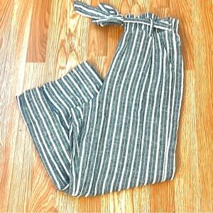 Lovecrazy,Soft Striped Linen-Blend, Wide-Leg Palazzo Pant,Excellent Cond.,Size S